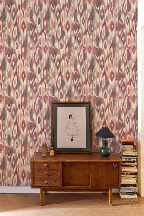 Papel pintado de thai ikat en color gris Abr A00835 - Imagen 4