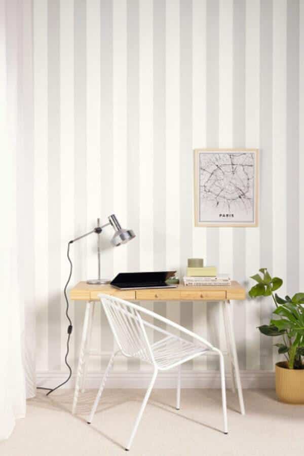 Papel pintado de rayas en color naranja Linen Lines 104044024 - Imagen 8