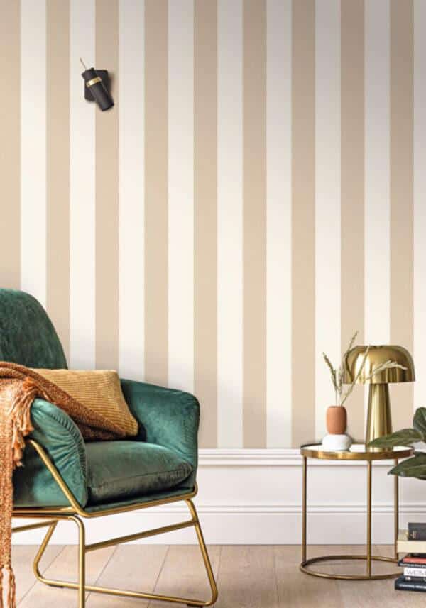 Papel pintado de rayas en color naranja Linen Lines 104044024 - Imagen 6