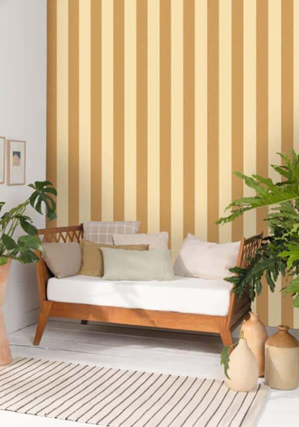 Papel pintado de rayas en color naranja Linen Lines 104044024 - Imagen 15