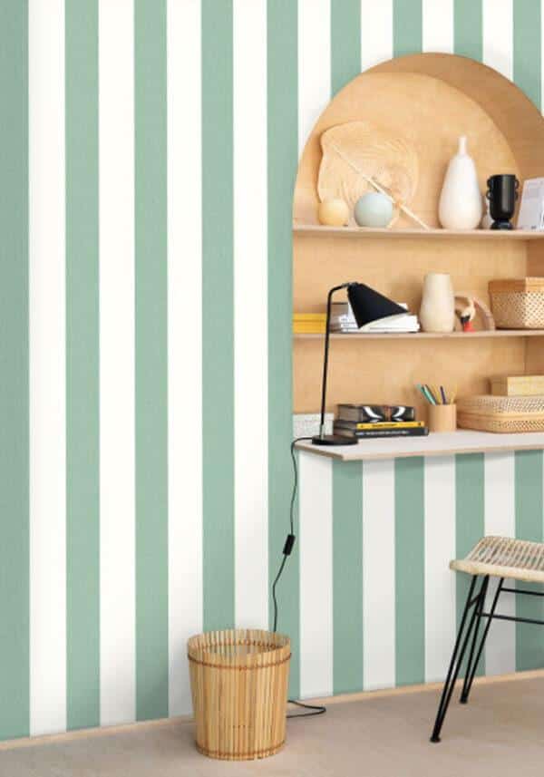 Papel pintado de rayas en color naranja Linen Lines 104044024 - Imagen 13