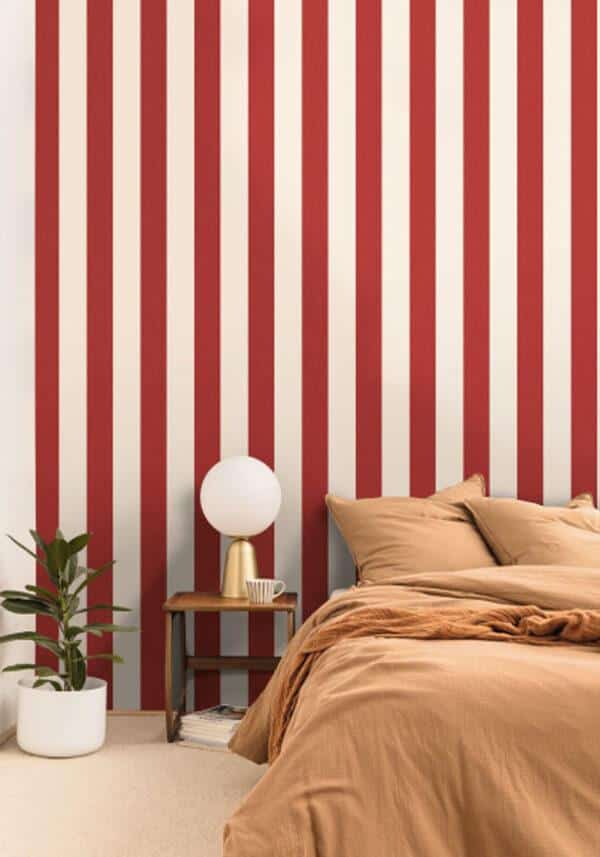 Papel pintado de rayas en color naranja Linen Lines 104044024 - Imagen 12