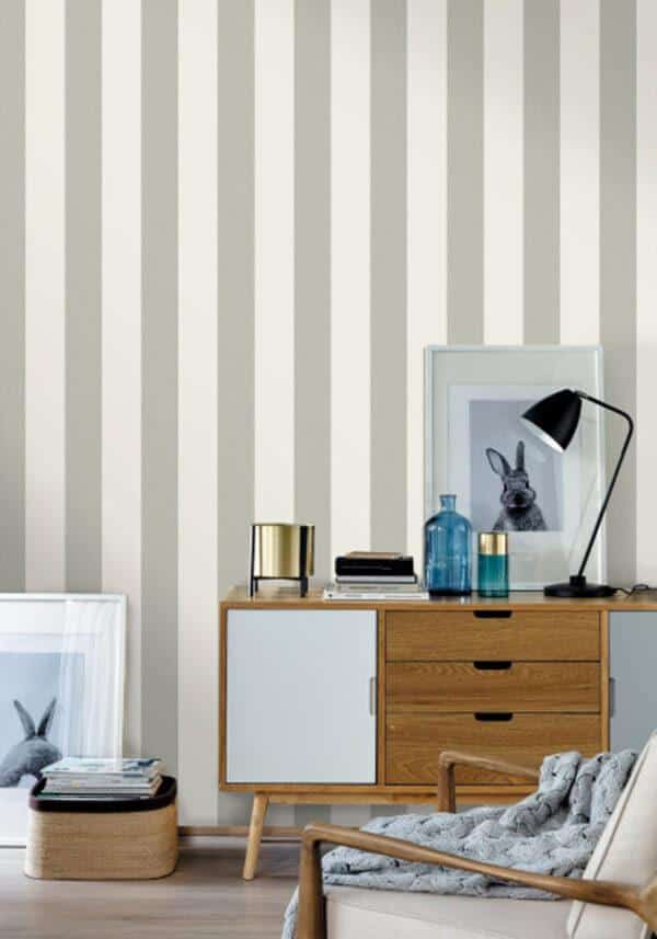 Papel pintado de rayas en color naranja Linen Lines 104044024 - Imagen 11