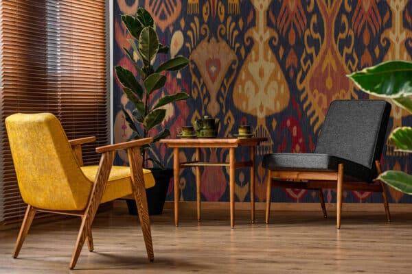 Mural de papel pintado de thai ikat en multicolor Boho A00845 (a medida precio m2) - Imagen 3