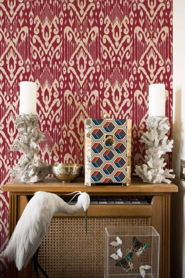 Papel pintado de thai ikat en color amarillo Padmasalis A00802 - Imagen 8
