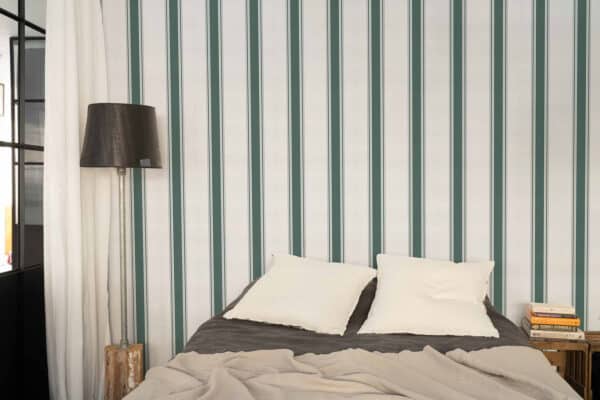 Papel pintado de rayas en color verde Stripe 5 A00727 - Imagen 3
