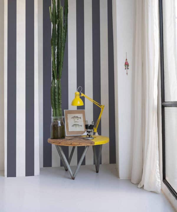 Papel pintado de rayas en color gris Stripe 8 A00741 - Imagen 9
