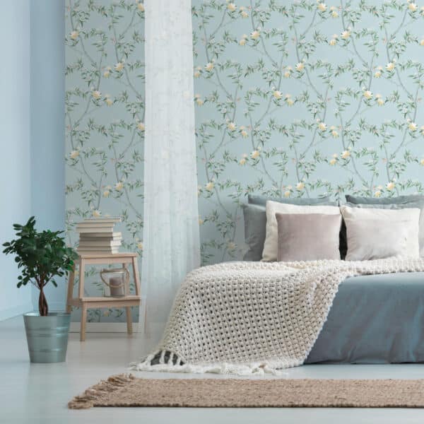 Papel pintado estampado floral color beige Hana 1900-5 - Imagen 7