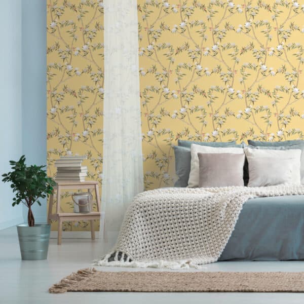 Papel pintado estampado floral color beige Hana 1900-5 - Imagen 5