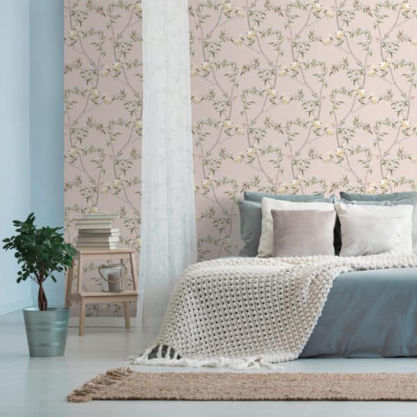 Papel pintado estampado floral color beige Hana 1900-5 - Imagen 4