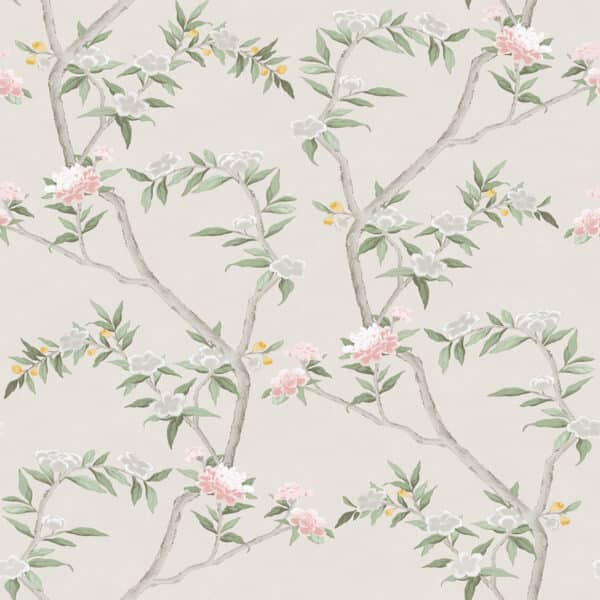 Papel pintado estampado floral color beige Hana 1900-5