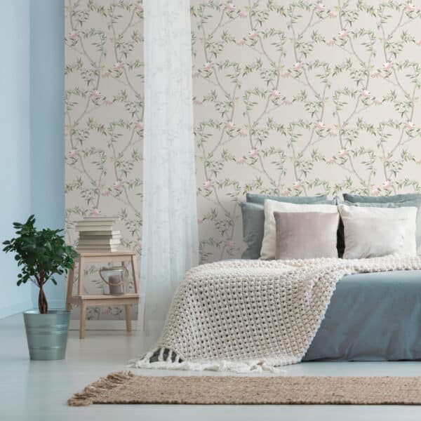 Papel pintado estampado floral color beige Hana 1900-5 - Imagen 3
