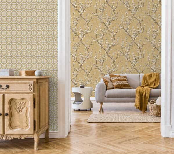Papel pintado geométrico trellis color gris Hana 1908-3 - Imagen 5