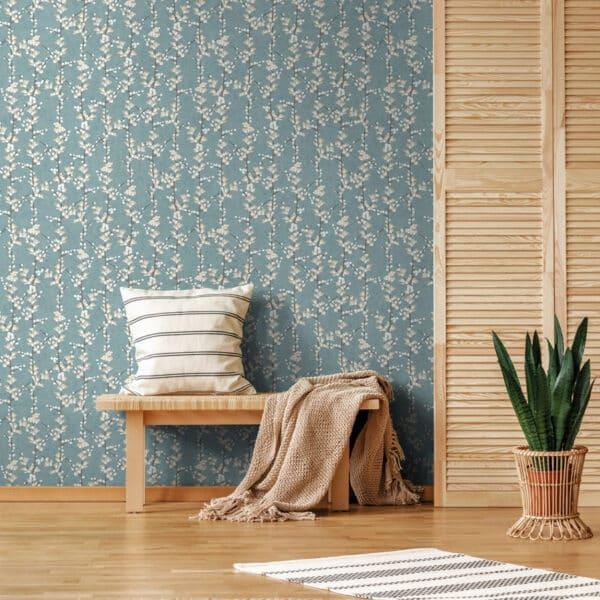Papel pintado rameado color azul Hana 1904-1 - Imagen 3