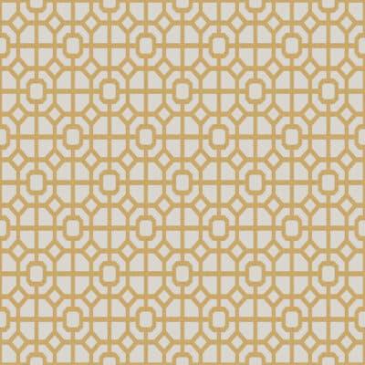 Papel pintado geométrico trellis color amarillo Hana 1908-2