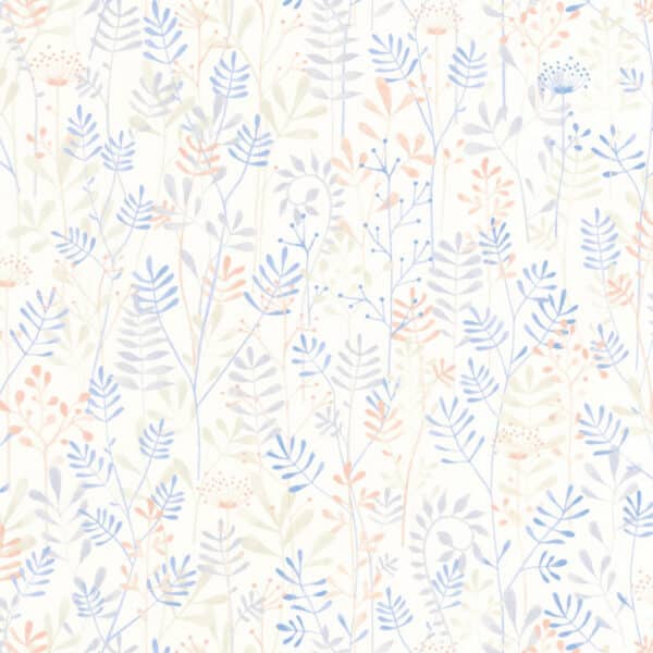 Papel pintado de hojas color azul Wild Garden 88326782