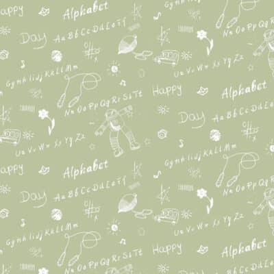 Papel pintado infantil color verde Family 9000-90