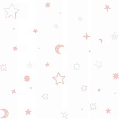 Papel pintado de estrellas color rosa Family 9002-30