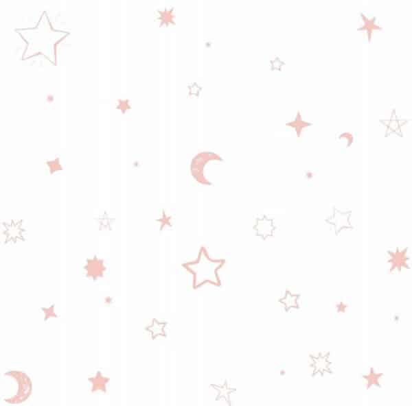Papel pintado de estrellas color rosa Family 9002-30