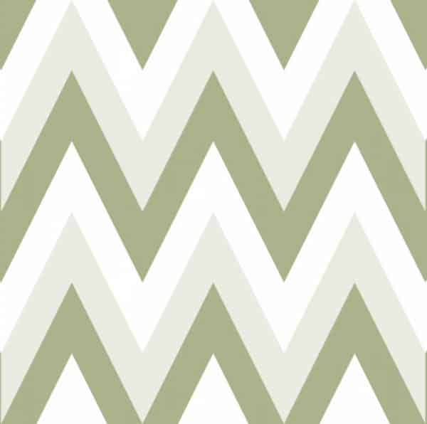 Papel pintado de zigzag color verde Family 9010-90