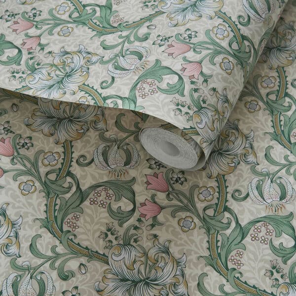 Papel pintado estampado floral color azul Golden Lily W0174/02 - Imagen 5