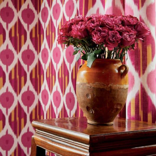 Papel pintado de ikat color rosa Kimono AT9853 - Imagen 6