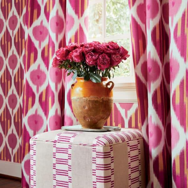 Papel pintado de ikat color rosa Kimono AT9853 - Imagen 4