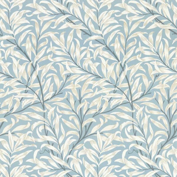 Papel pintado de hojas en color azul Willow Boughs W0172/02