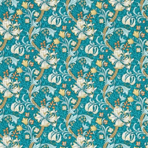 Papel pintado estampado floral color azul Golden Lily W0174/03