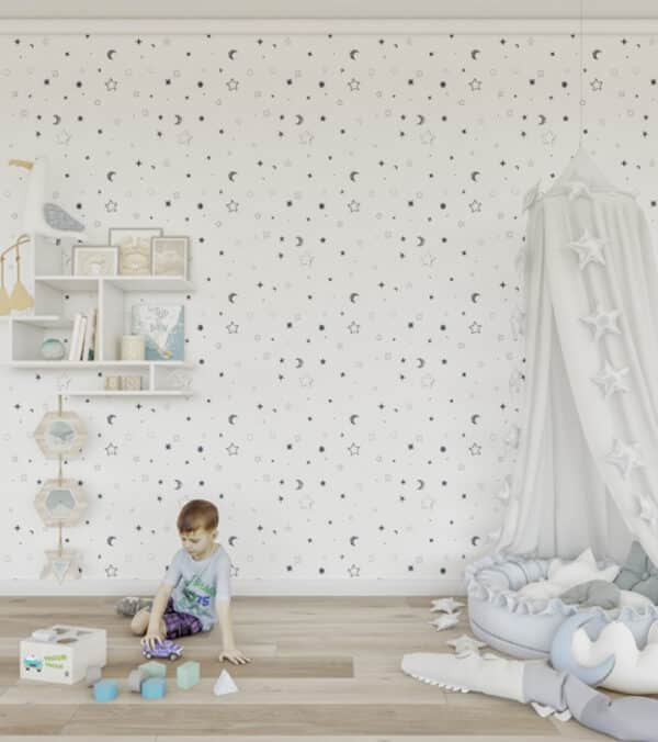 Papel pintado de estrellas color azul Family 9002-80 - Imagen 3
