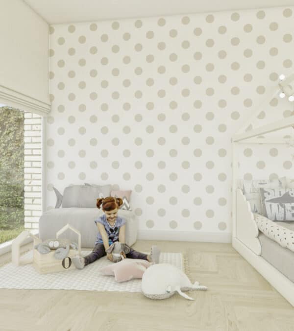 Papel pintado de círculos color gris Family 9014-20 - Imagen 4