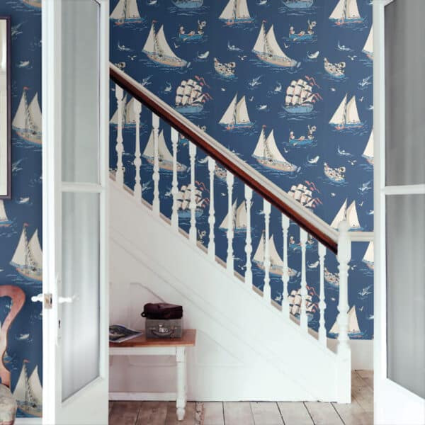 Papel pintado del Pato Donald en color azul oscuro Donald Nautical DDIW217283 - Imagen 8