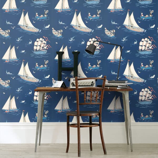 Papel pintado del Pato Donald en color azul oscuro Donald Nautical DDIW217283 - Imagen 7