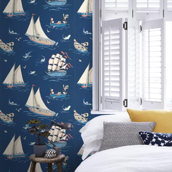 Papel pintado del Pato Donald en color azul oscuro Donald Nautical DDIW217283 - Imagen 6