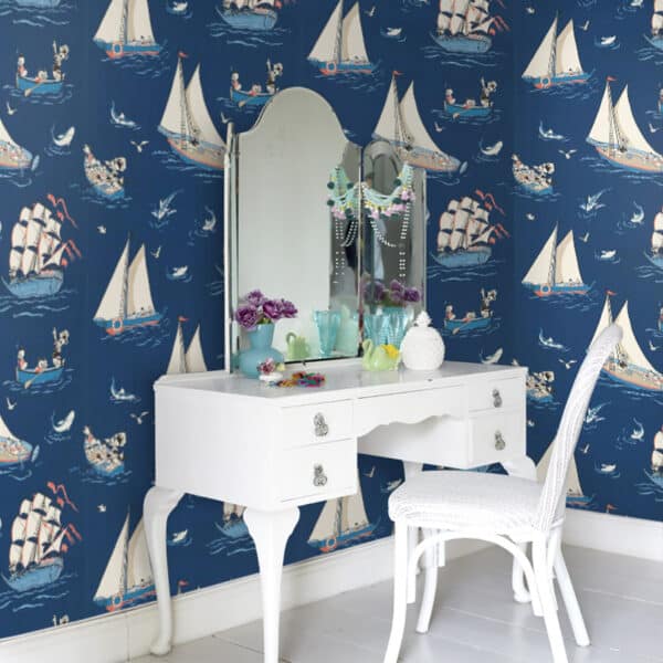 Papel pintado del Pato Donald en color azul oscuro Donald Nautical DDIW217283 - Imagen 4