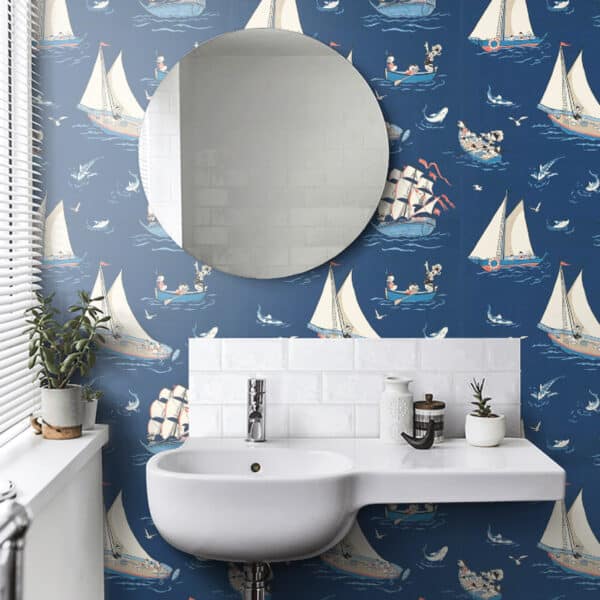 Papel pintado del Pato Donald en color azul oscuro Donald Nautical DDIW217283 - Imagen 3