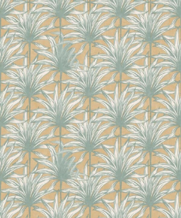 Papel pintado de hojas en color amarillo Aruba 8162
