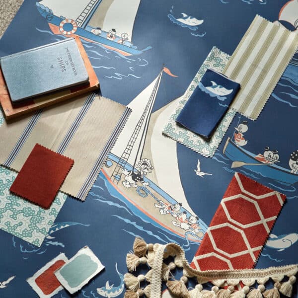 Papel pintado del Pato Donald en color azul oscuro Donald Nautical DDIW217283 - Imagen 10