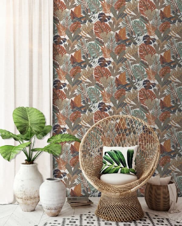 Papel pintado de selva en color azul Aruba 8151 - Imagen 5