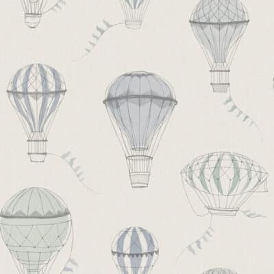 Papel pintado de globos aerostáticos en color gris Up in the Sky 6940