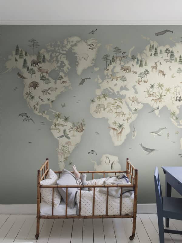 Mural de papel pintado de animales multicolor Little Explorer Mural 6946 - Imagen 4