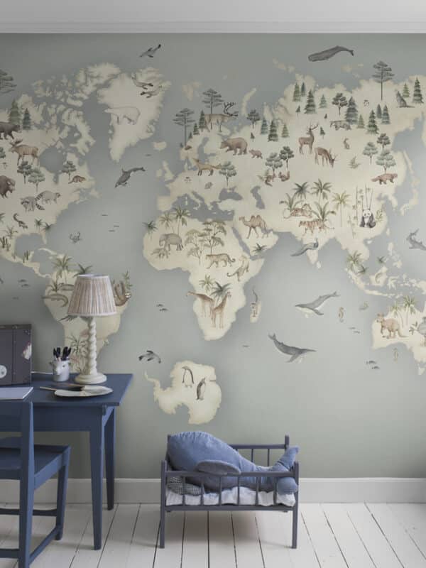 Mural de papel pintado de animales multicolor Little Explorer Mural 6946 - Imagen 6