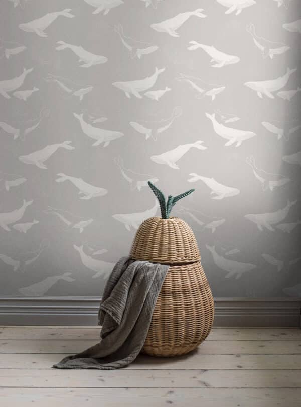 Papel pintado de ballenas en color gris Whales 7452 - Imagen 3