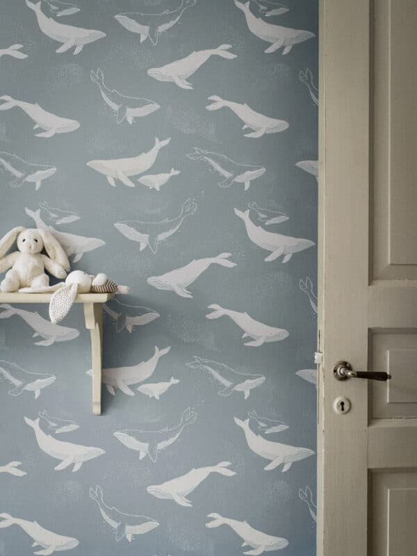 Papel pintado de ballenas en color gris Whales 7452 - Imagen 9