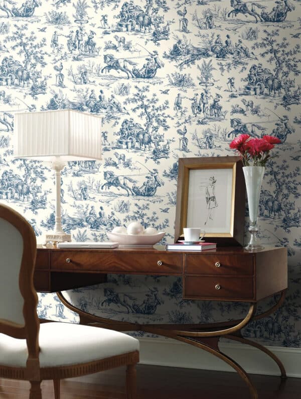Papel pintado de Toile de Jouy en color gris Season Toile GR5922 - Imagen 9