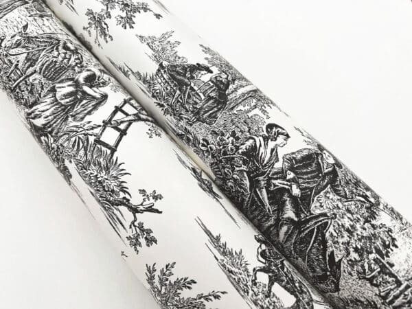 Papel pintado de Toile de Jouy en color gris Campagne Toile RT7940 - Imagen 11