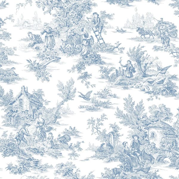 Papel pintado de Toile de Jouy en color negro Campagne Toile AT4228 - Imagen 9