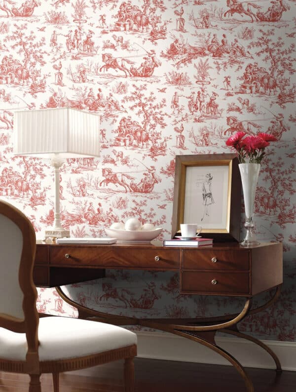 Papel pintado de Toile de Jouy en color gris Season Toile GR5922 - Imagen 6