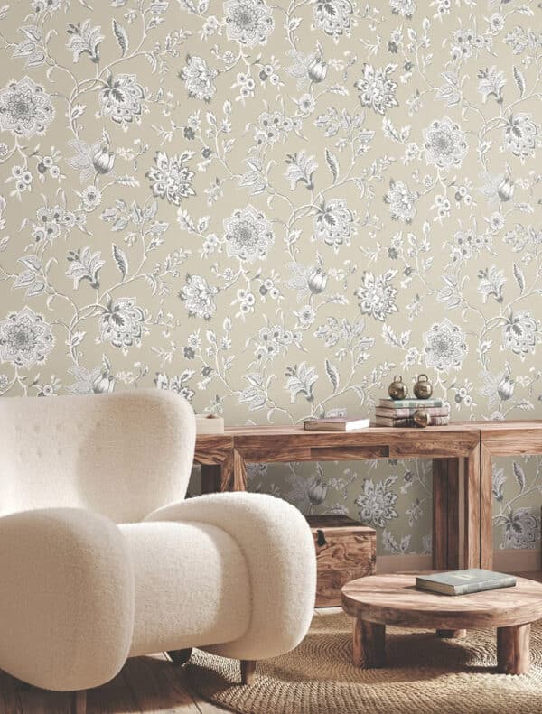 Papel pintado estampado floral en color azul Sutton RT7821 - Imagen 15