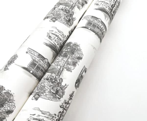 Papel pintado de Toile de Jouy en color negro Modern Vista Toile RT7861 - Imagen 5